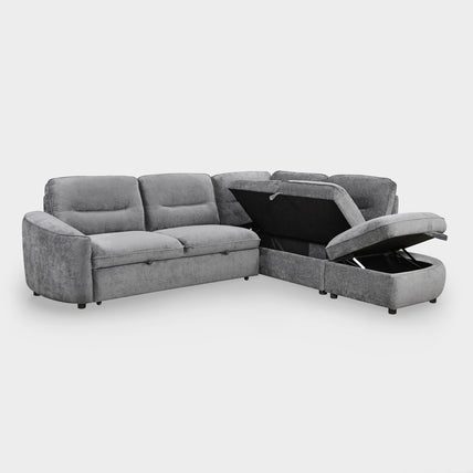 Mirella Sofa Bed Right Hand Facing Corner Dark Grey
