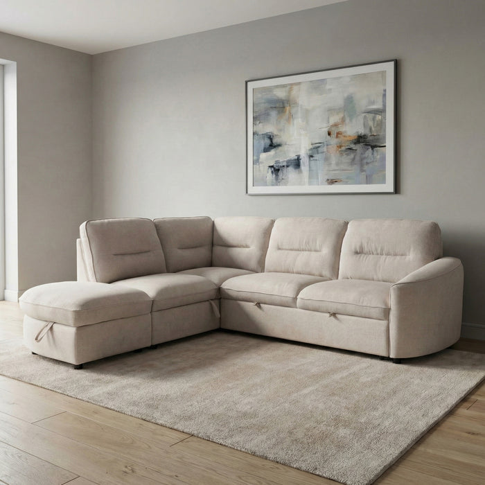 Mirella Sofa Bed Left Hand Facing Corner Beige
