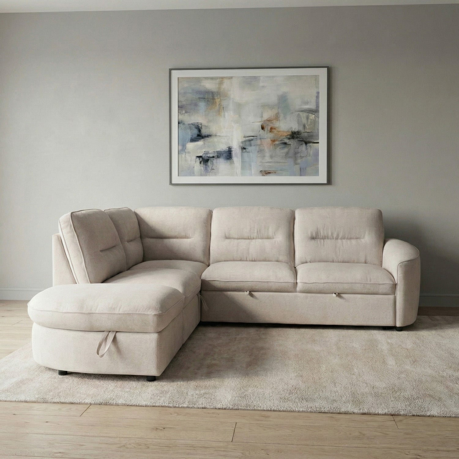 Mirella Sofa Bed Beige Left Hand Facing Corner
