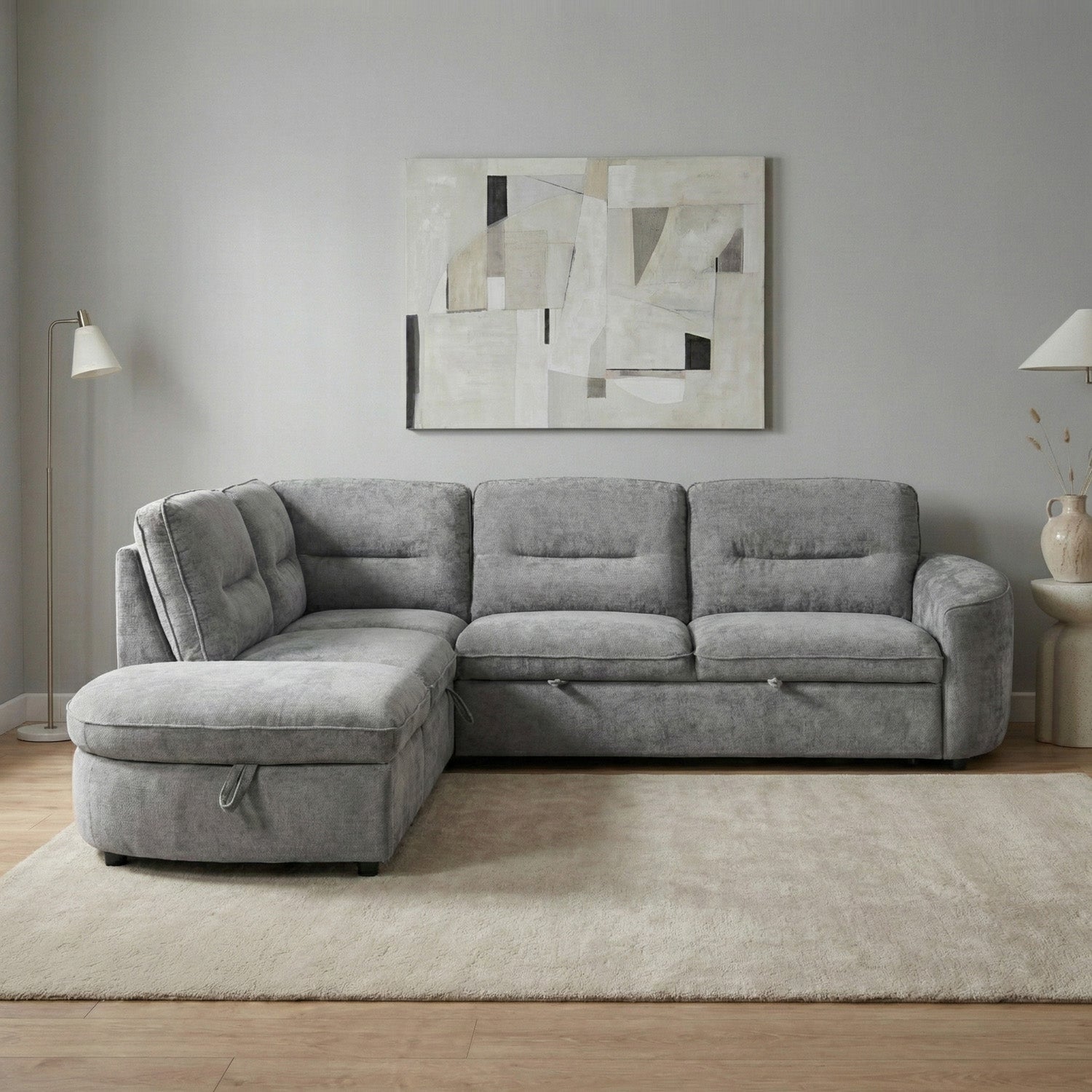 Mirella Sofa Bed Left Hand Facing Corner Dark Grey