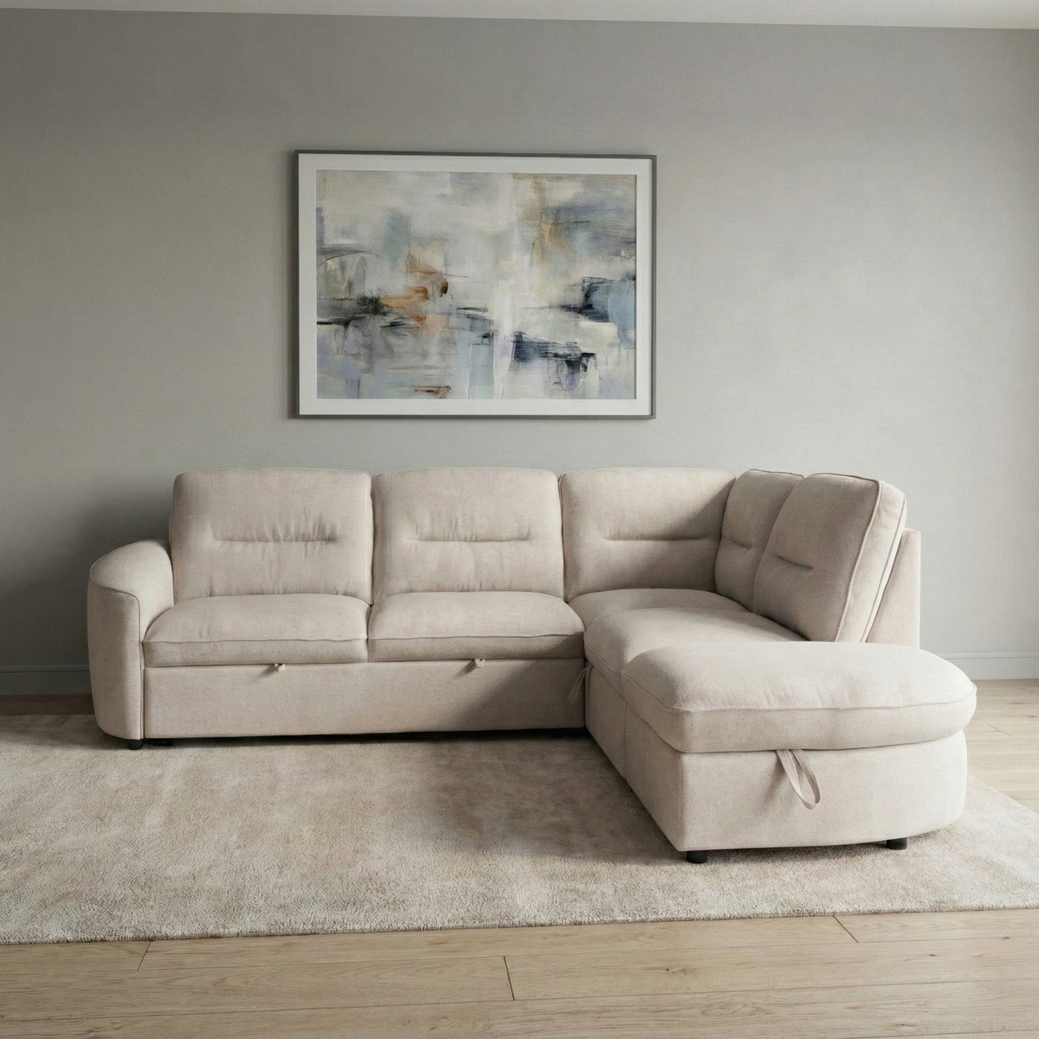 Mirella Sofa Bed Beige Right Hand Facing Corner