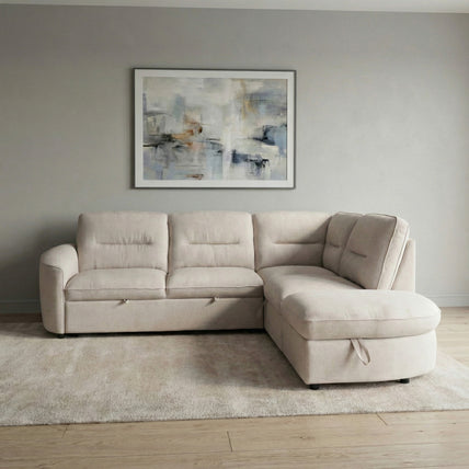 Mirella Sofa Bed Right Hand Facing Corner Beige