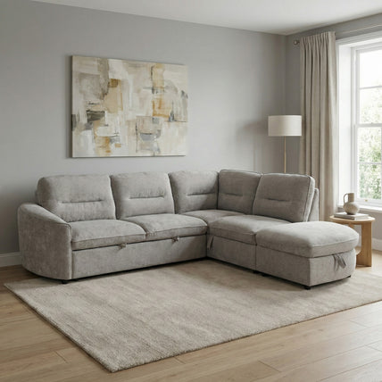 Mirella Sofa Bed Right Hand Facing Corner Grey