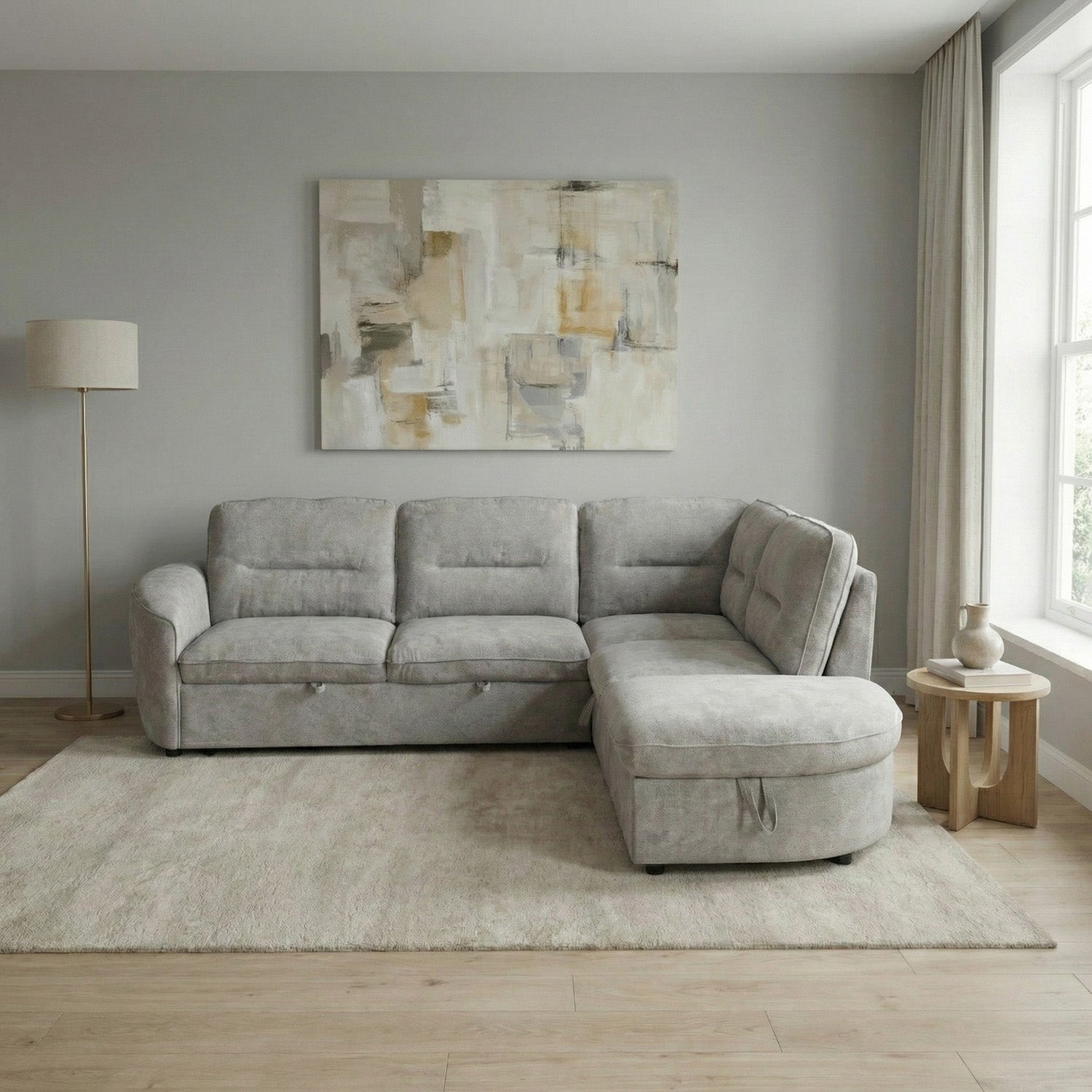 Mirella Sofa Bed Right Hand Facing Corner Grey