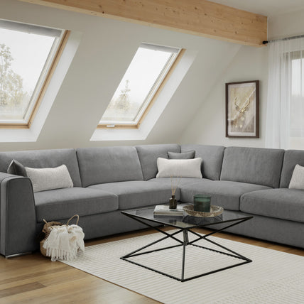 Naples Sofa Grey Large Corner