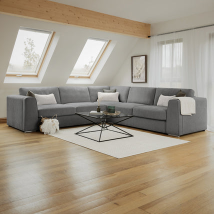 Naples Sofa Grey Large Corner