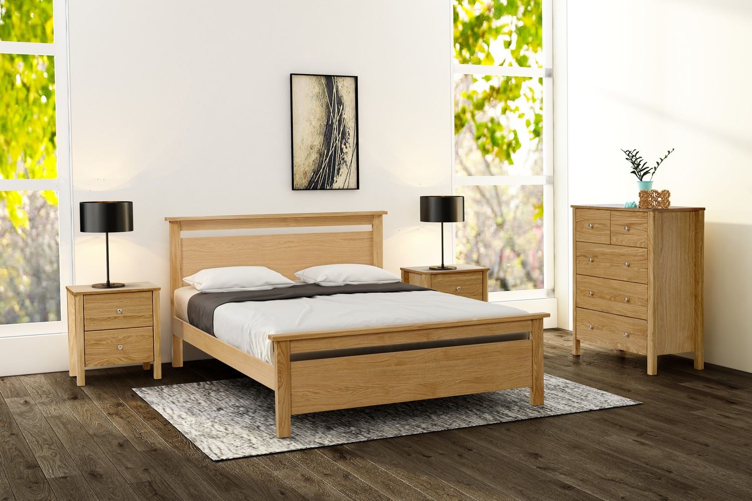 Nero Bed Frame Double Oak