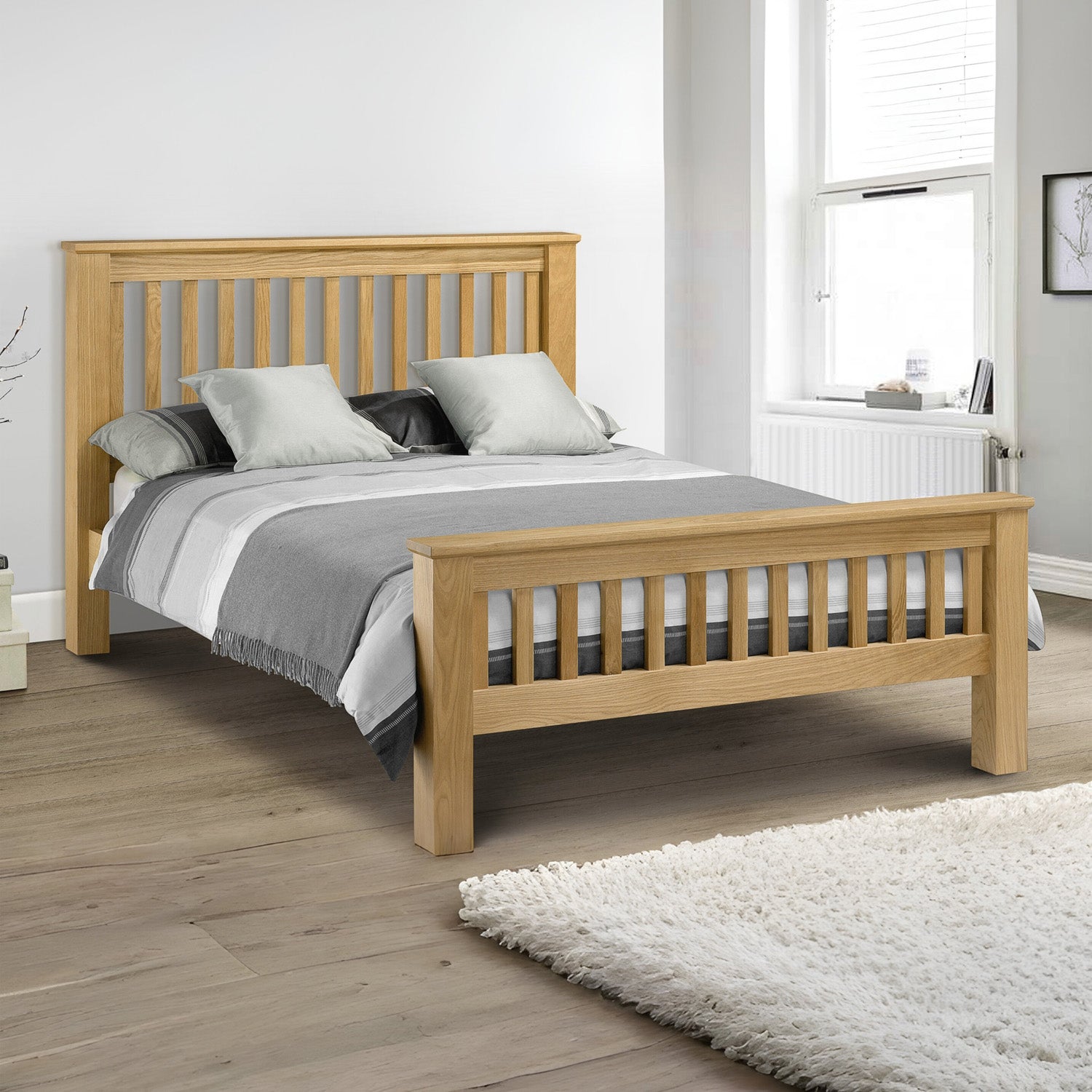 Abbot Bed Frame Double Light Oak