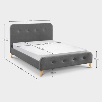 Anya Bed Frame Kingsize Grey