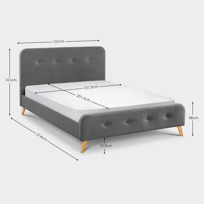 Anya Bed Frame Kingsize Grey