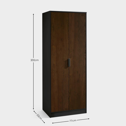 Asa 2 Door Wardrobe Walnut/Black
