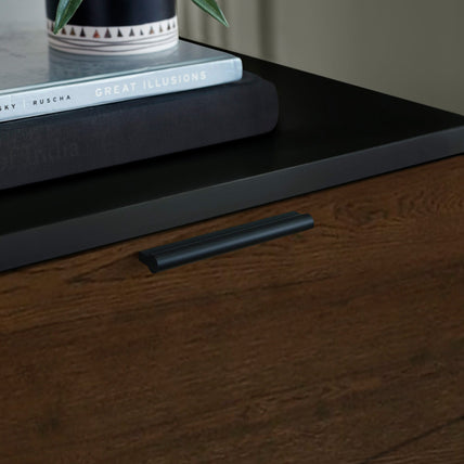 Asa 2 Drawer Bedside Walnut/Black