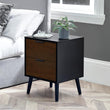 Asa 2 Drawer Bedside Walnut/Black
