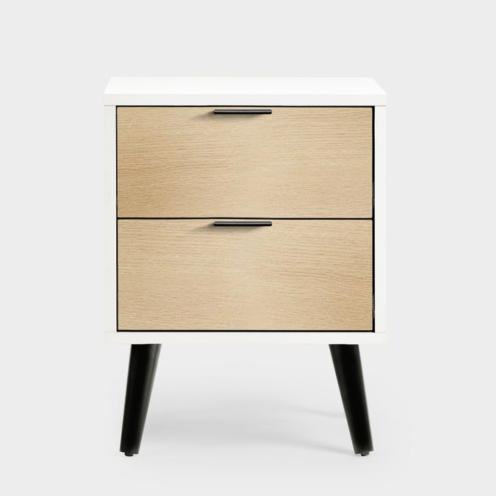Asa 2 Drawer Bedside White/Oak