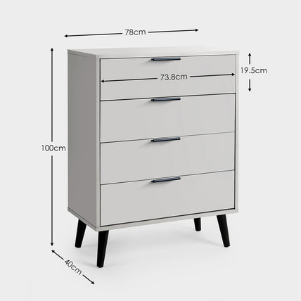 Asa 4 Drawer Chest Silk Grey