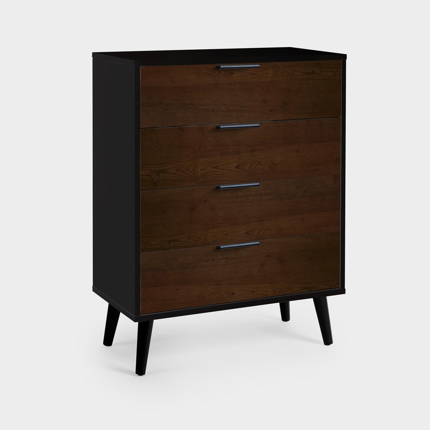 Asa 4 Drawer Chest Walnut/Black