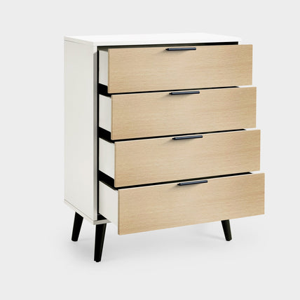 Asa 4 Drawer Chest White/Oak