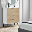 Asa 4 Drawer Chest White/Oak
