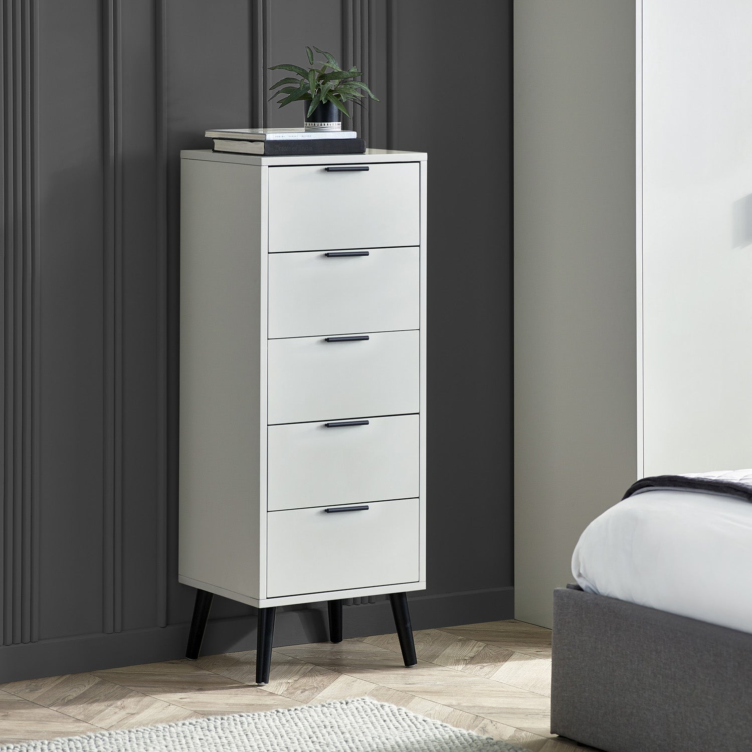 Asa 5 Drawer Chest Silk Grey
