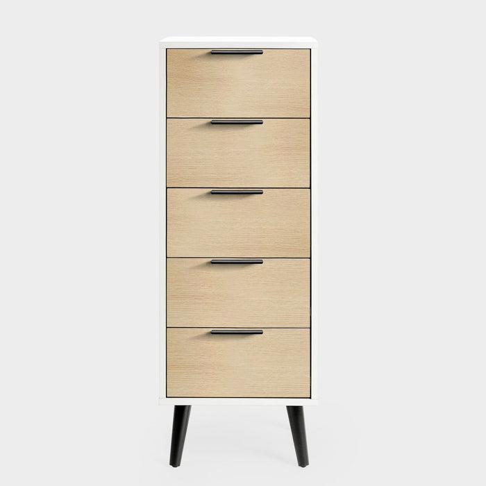 Asa 5 Drawer Chest White/Oak