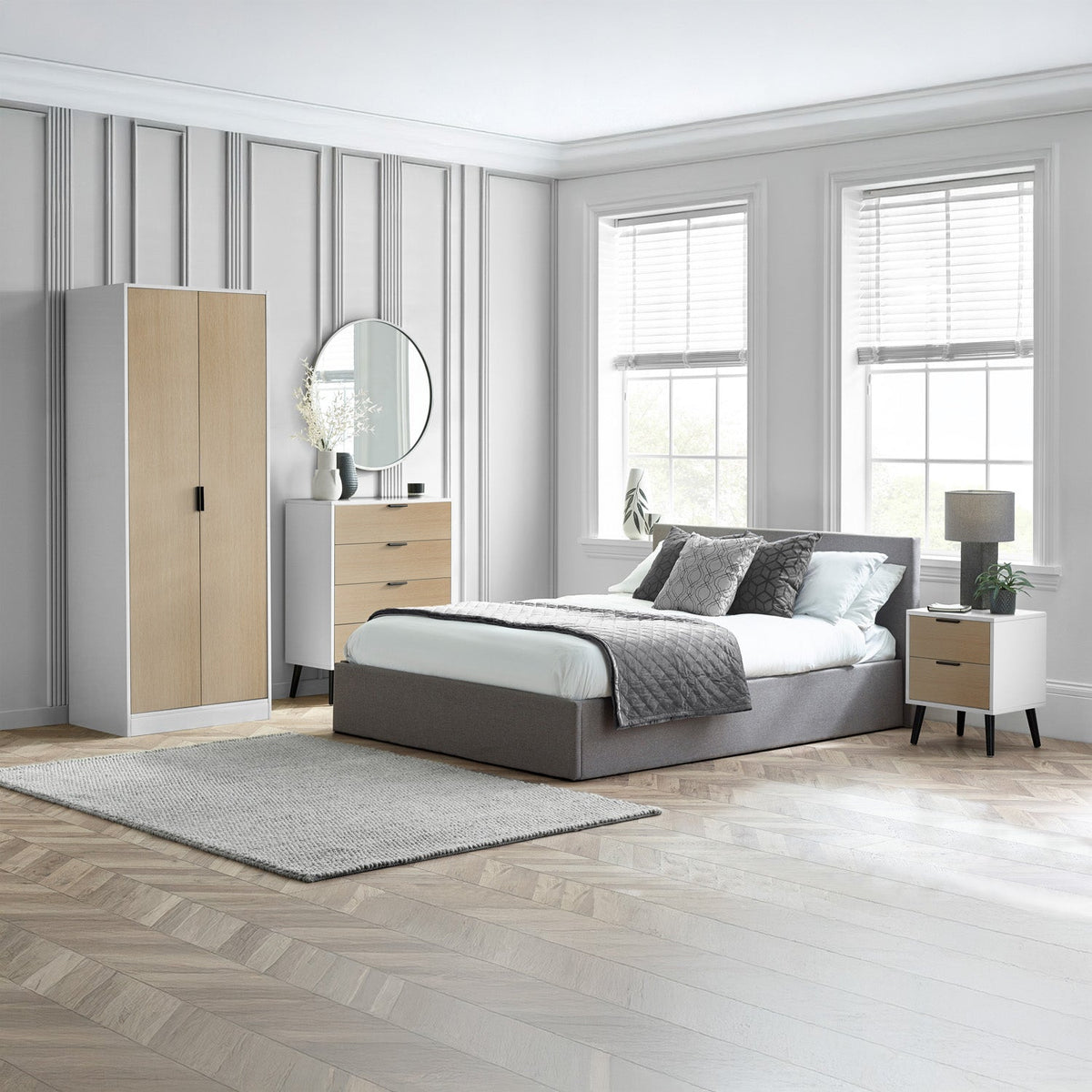 Asa 5 Drawer Chest White/Oak