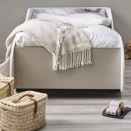 Aya Toddler Car Bed White & Taupe