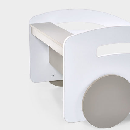 Aya Toddler Car Bed White & Taupe