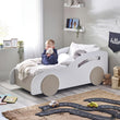 Aya Toddler Car Bed White & Taupe