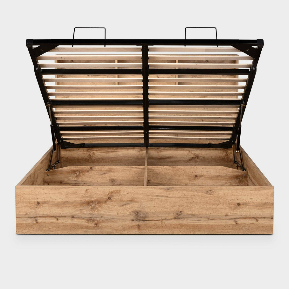 Bali Bed Frame Double Light Oak Ottoman Storage