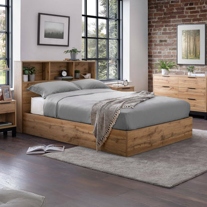 Bali Bed Frame Double Light Oak Ottoman Storage