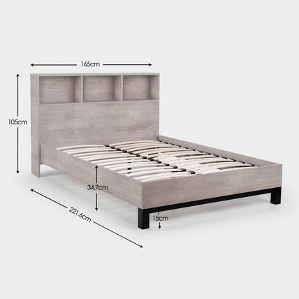 Bali Bed Frame Kingsize Grey Oak