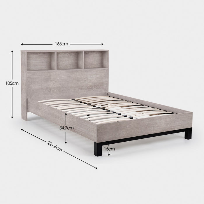 Bali Bed Frame Kingsize Grey Oak
