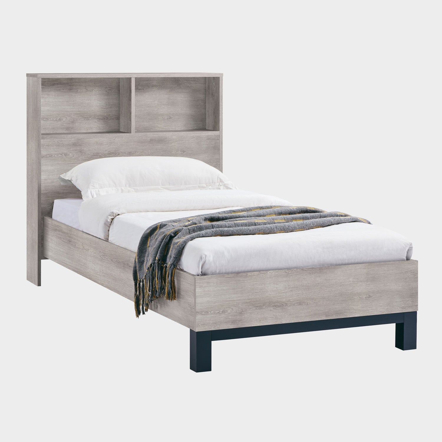 Bali Bed Frame Single Grey Oak