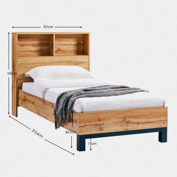 Bali Bed Frame Single Oak