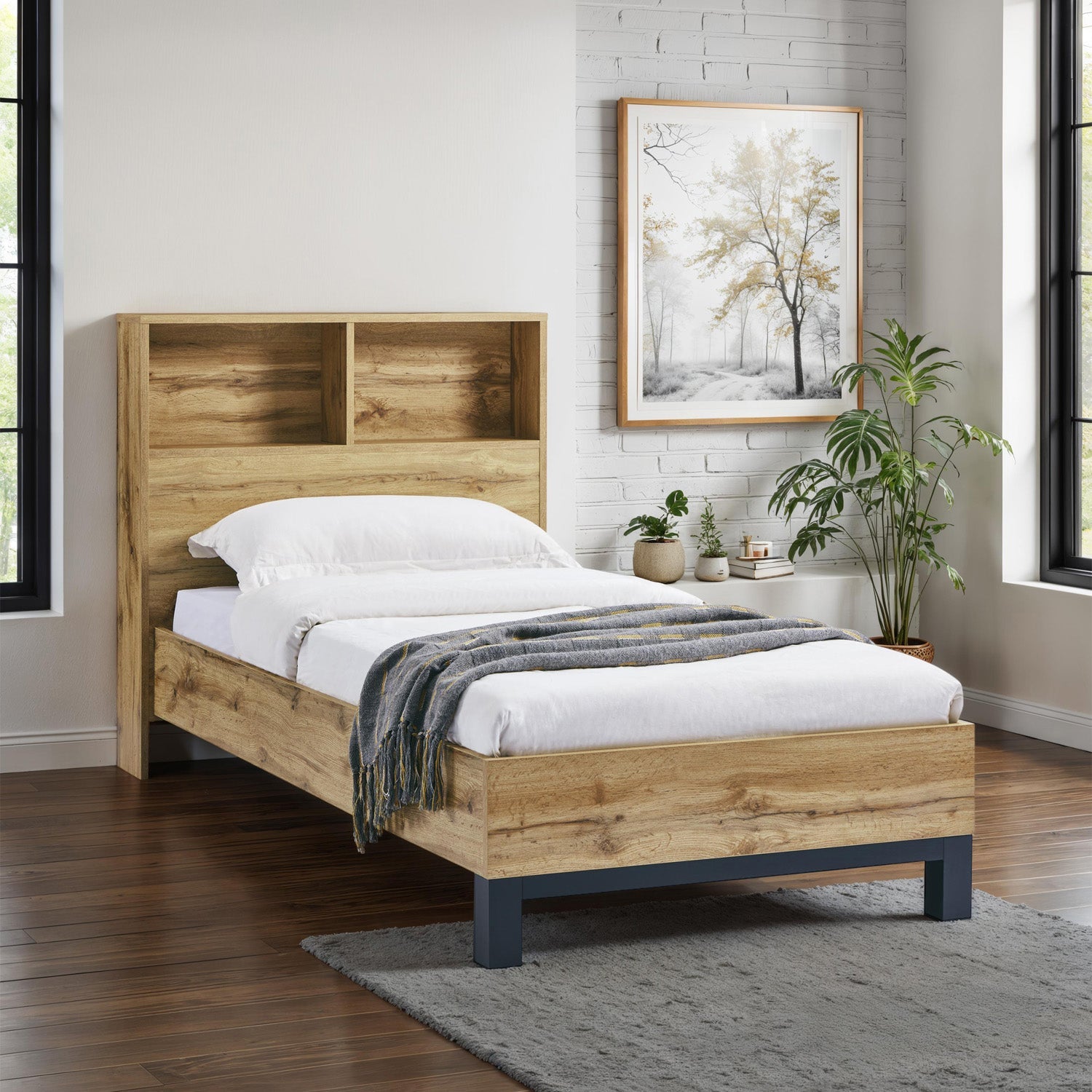 Bali Bed Frame Single Oak