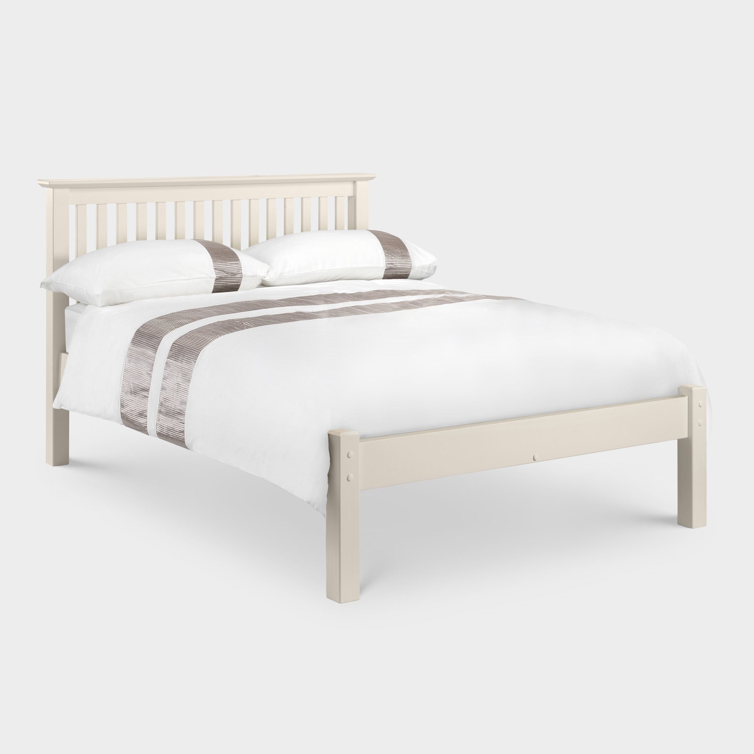 Bexley Bed Frame Double Stone White