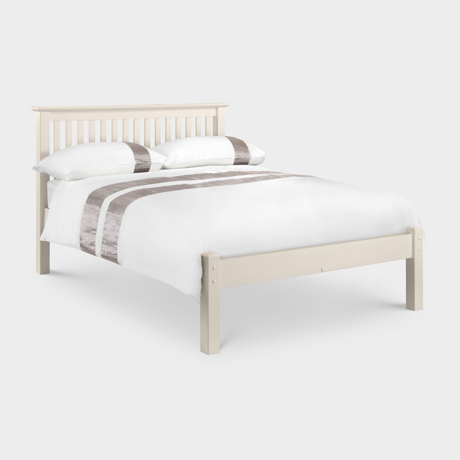 Bexley Bed Frame Kingsize Stone White