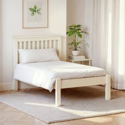Bexley Bed Frame Single Stone White