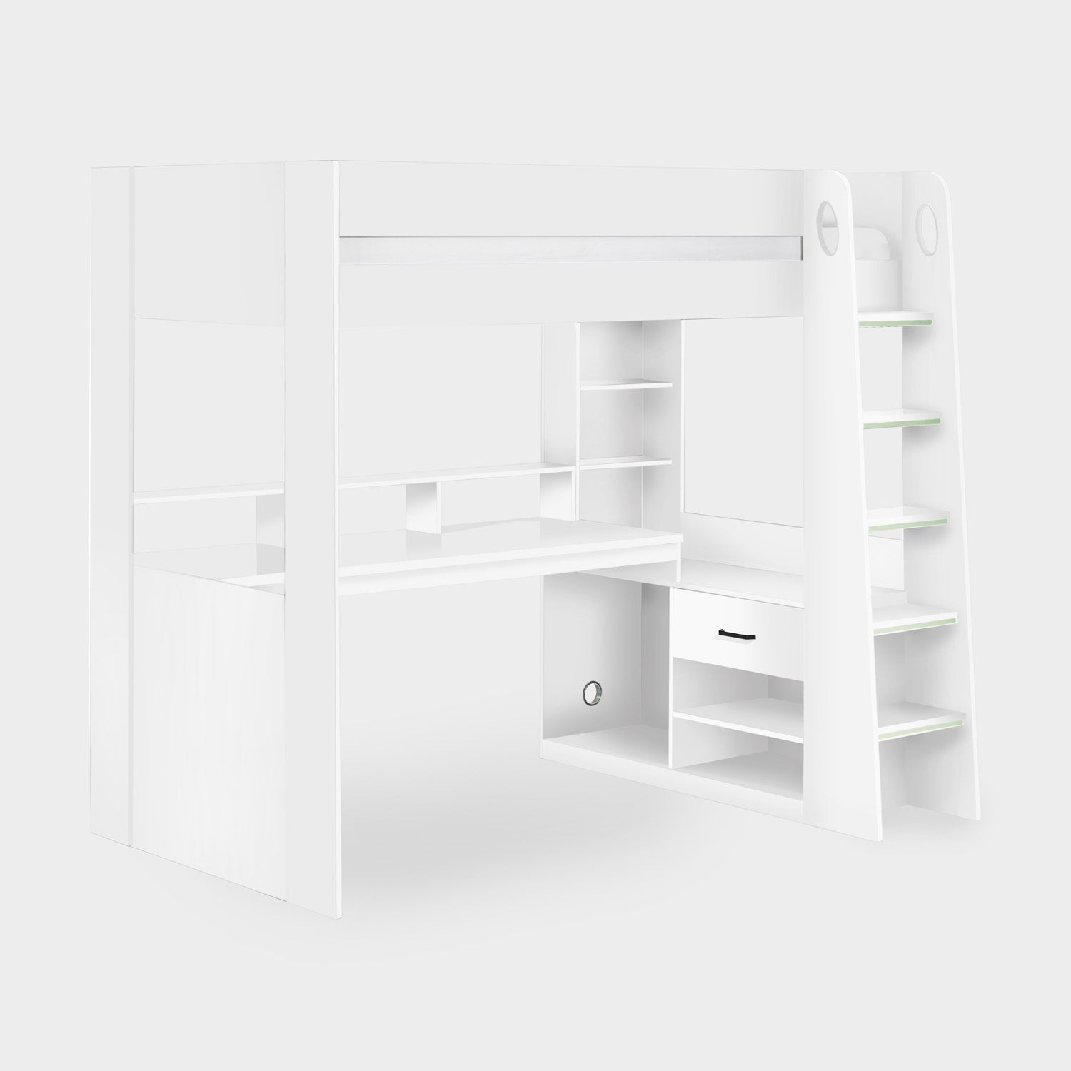 Brooke Gaming Highsleeper Bed All White