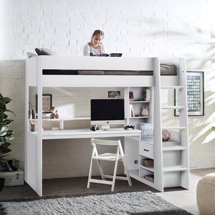 Brooke Gaming Highsleeper Bed All White