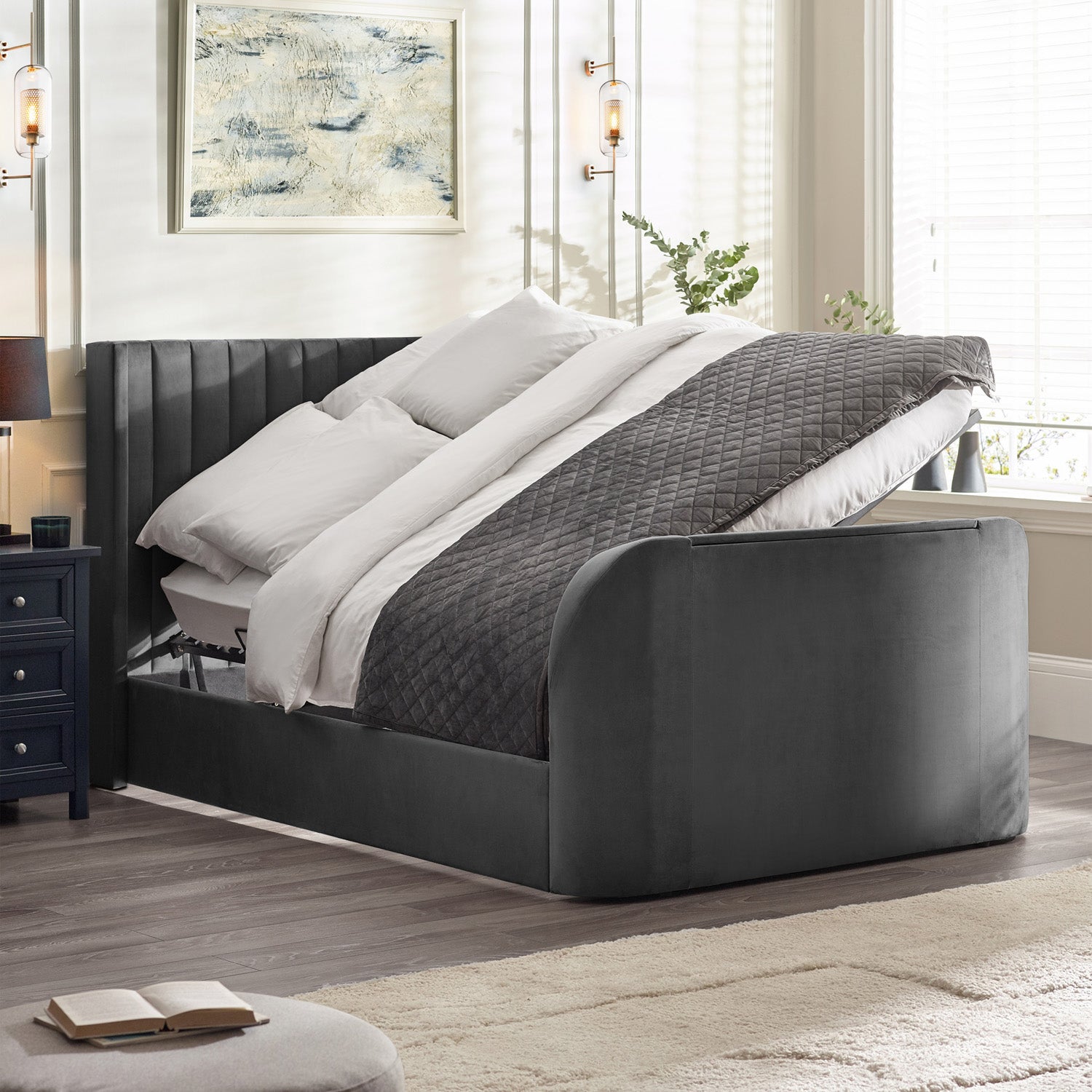 Calla Bed Frame Kingsize Light Grey