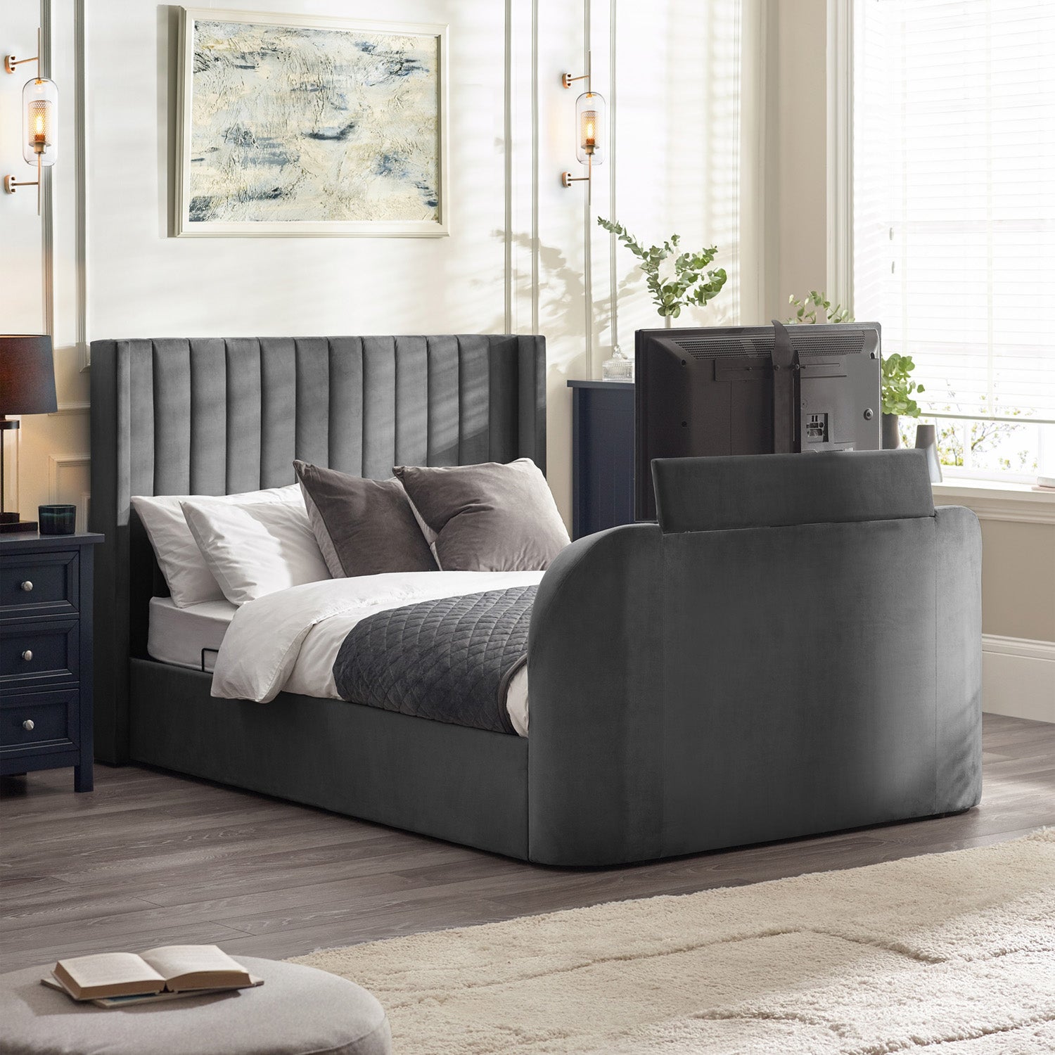 Calla Bed Frame Kingsize Light Grey