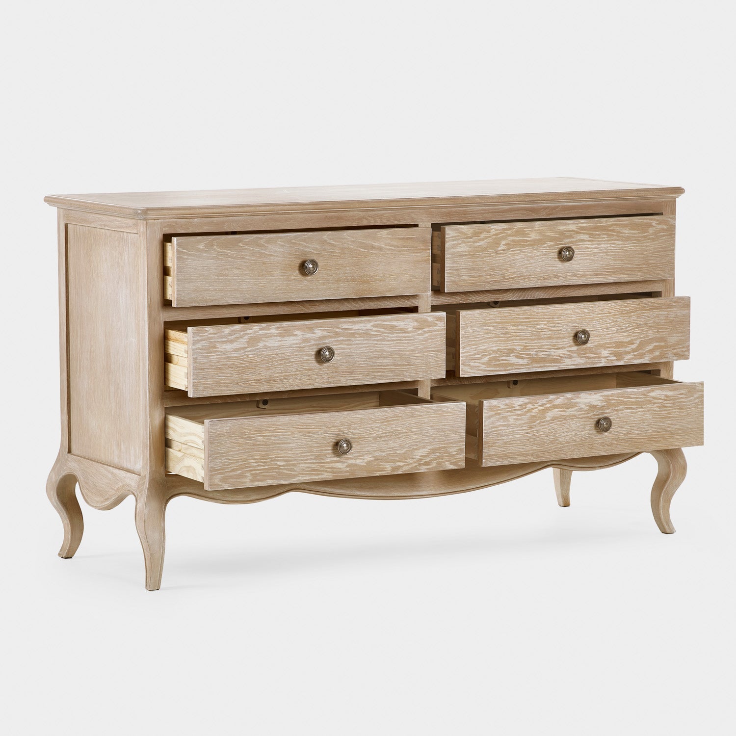 Camila 6 Drawer Wide Chest Limed Oak