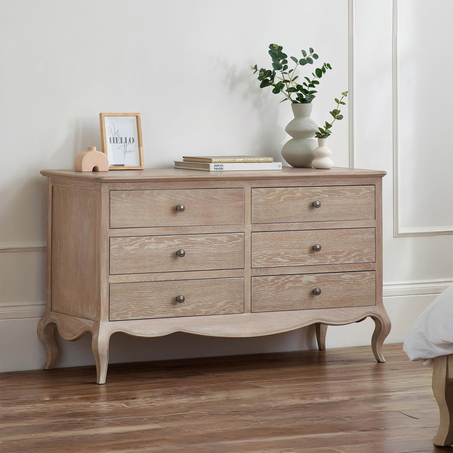 Camila 6 Drawer Wide Chest Limed Oak