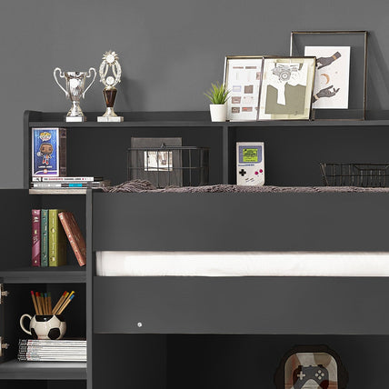Cane Staircase Bunk Bed Anthracite