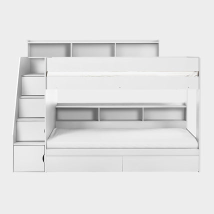 Cane Staircase Bunk Bed White