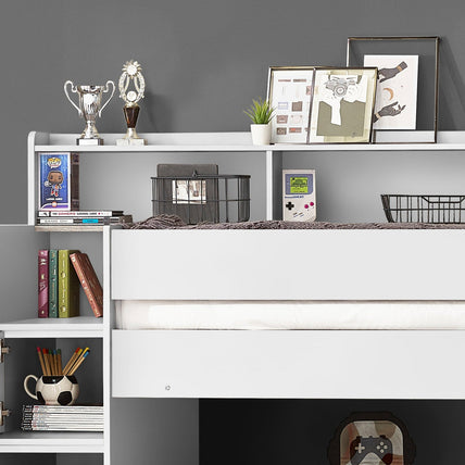 Cane Staircase Bunk Bed White