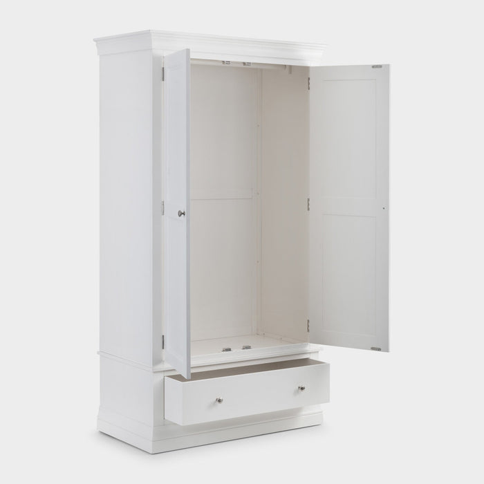 Clove 2 Door 1 Drawer Wardrobe White