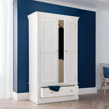 Clove 2 Door 1 Drawer Wardrobe White