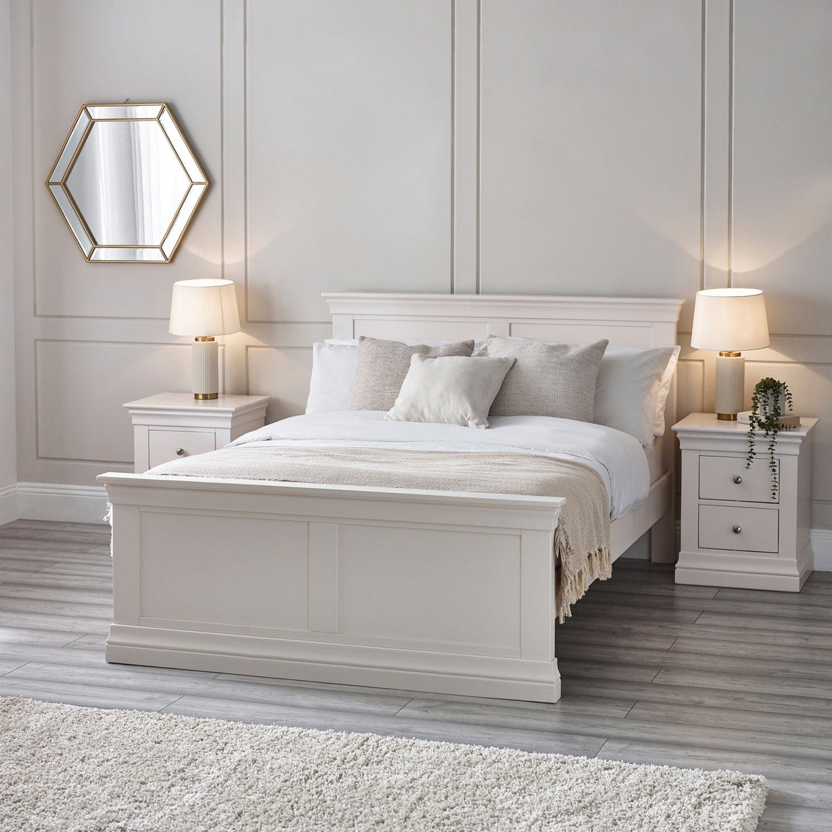Clove Bed Frame Kingsize Surf White